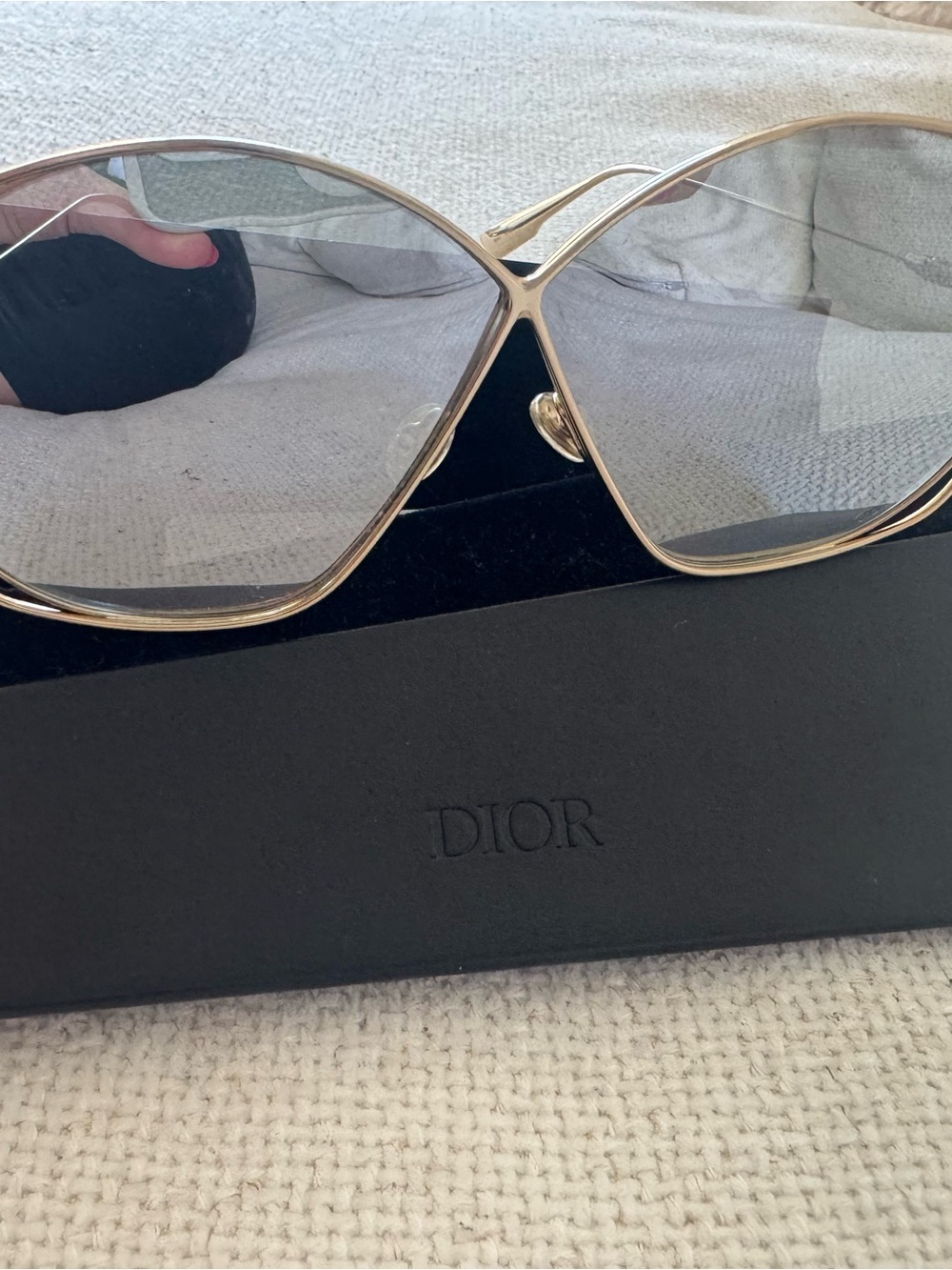 Dior Gold Frame Clear Lens Women's Sunglasses